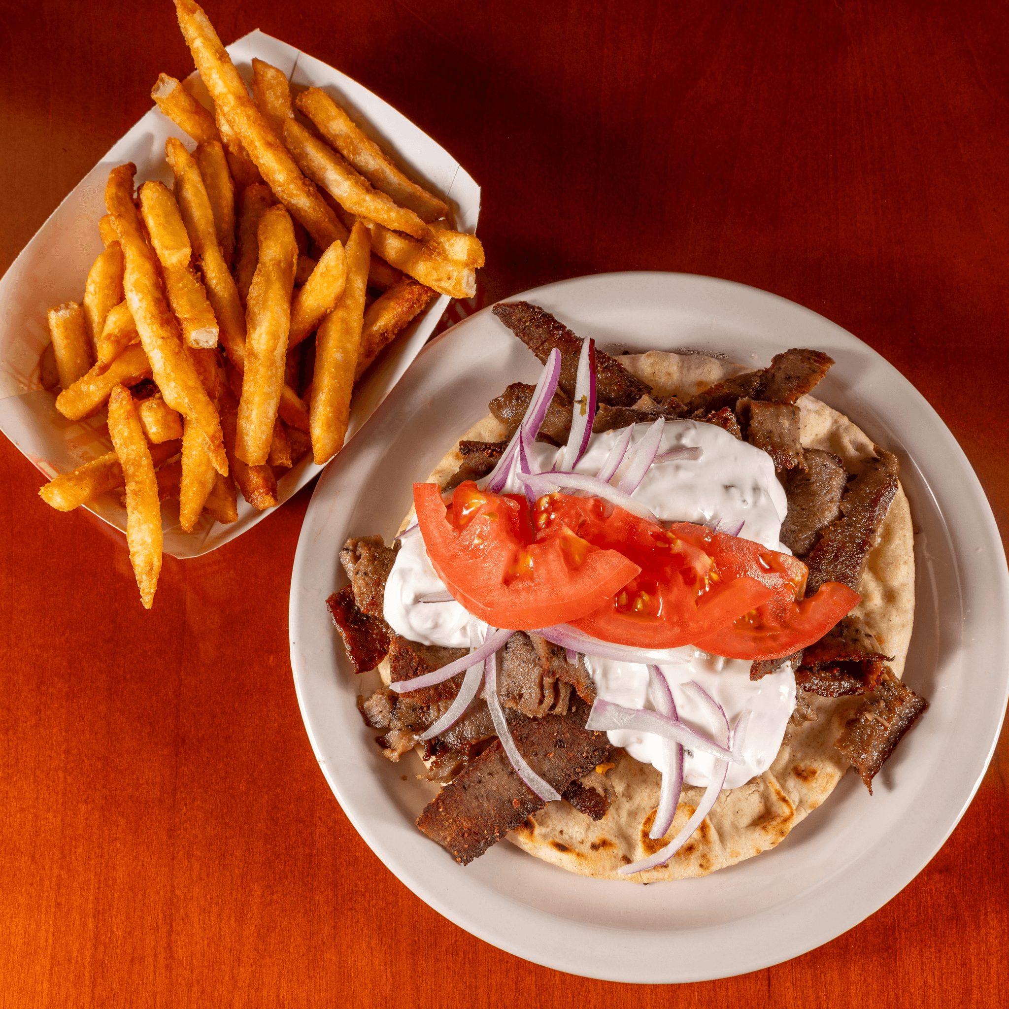 Lamb Gyro Lunch Plate.