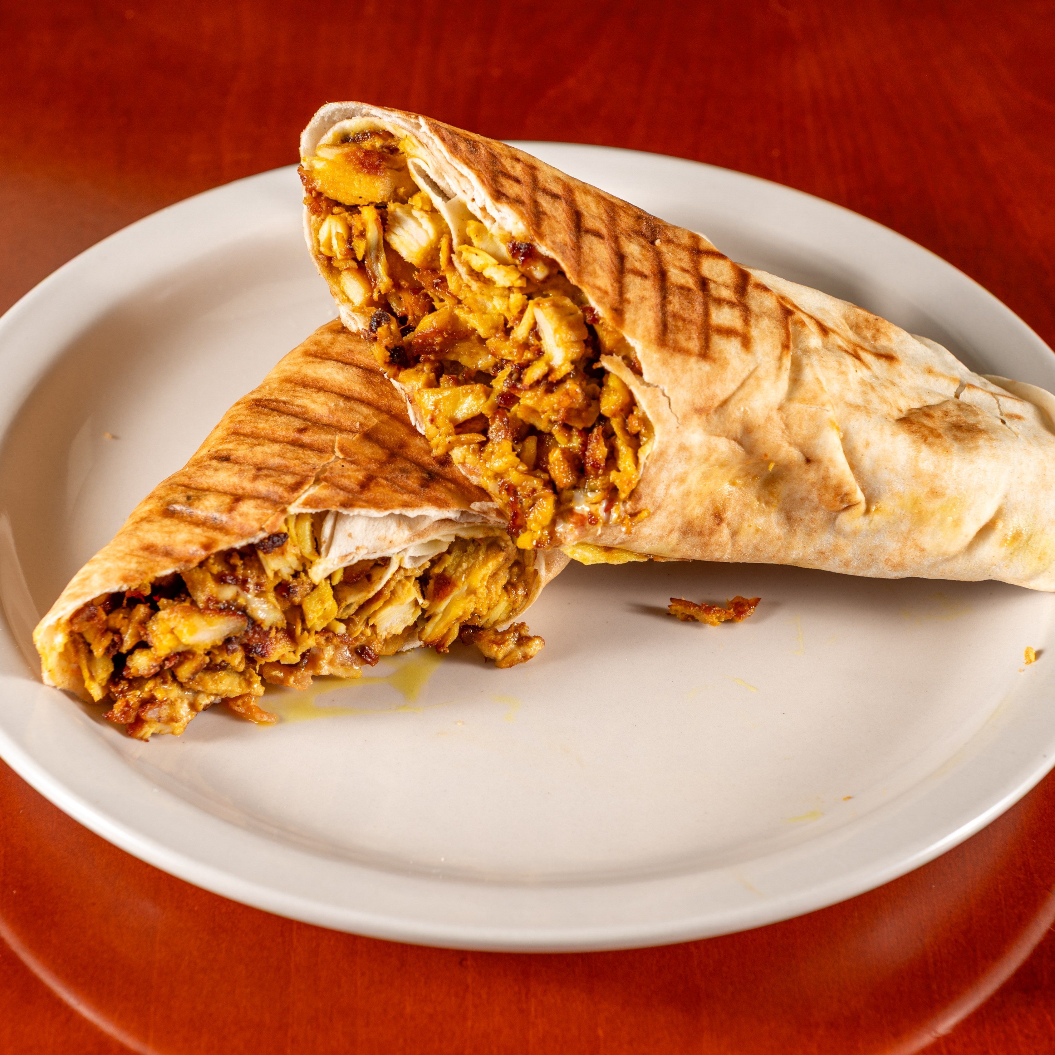 Chicken Kabob Deluxe Pita Wrap.