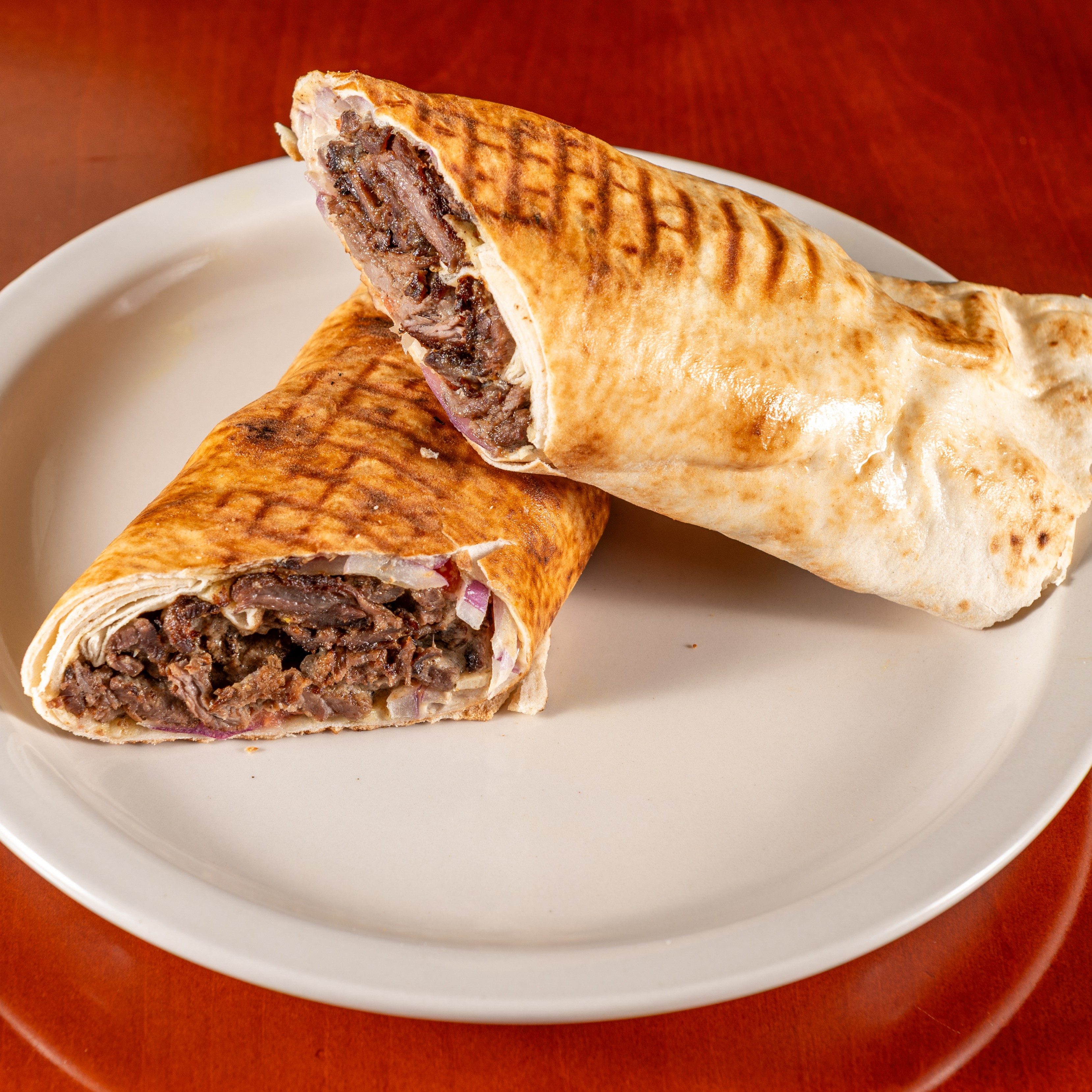 Beef Shawarma Pita Wrap.
