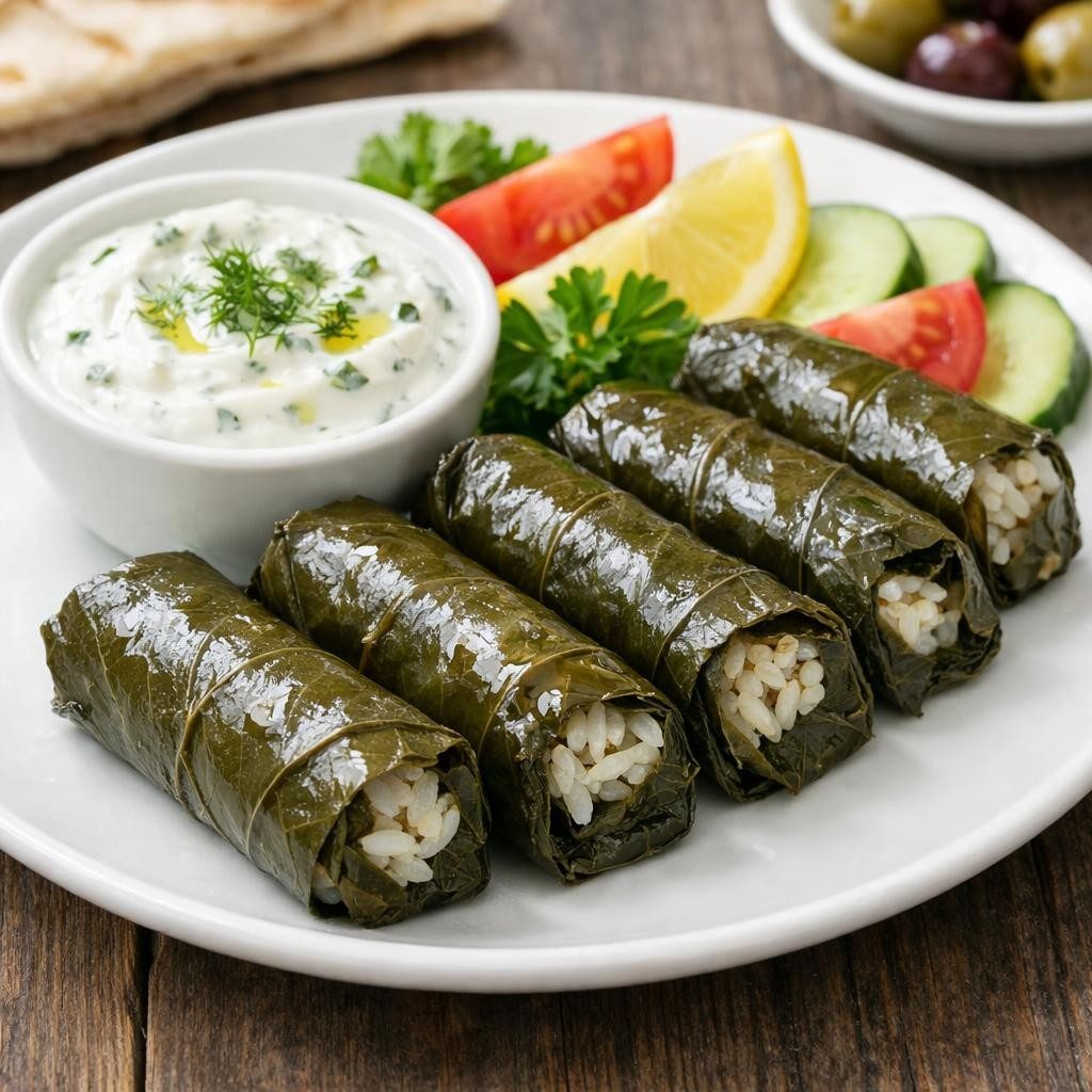 Stuffed Grape Leaves.