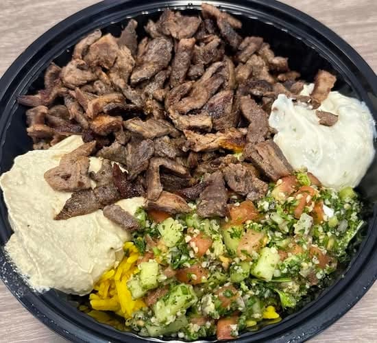 Beef Shawarma Mediterranean Bowl.