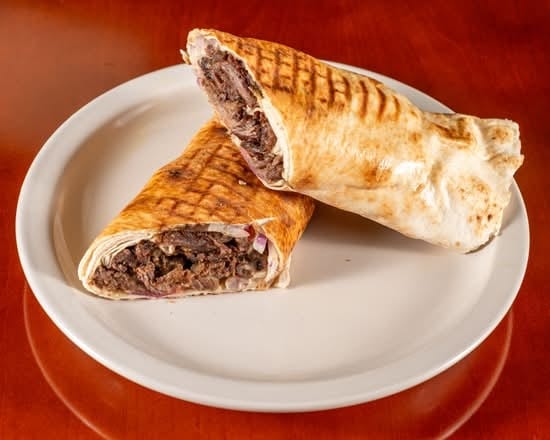 Garlicky Beef Shawarma Wrap.