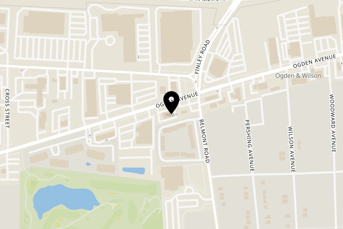 Map showing the location of Cedar Grill on 2223 Ogden Ave in Downers Grove